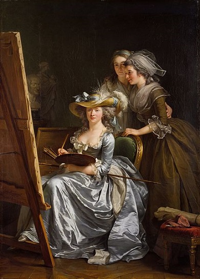 Self-Portrait with Pupils 1785 by Adelaide Labille-Guiard 1749-1803 The Metropoliutan Museum of Art  NYC 53.225.5